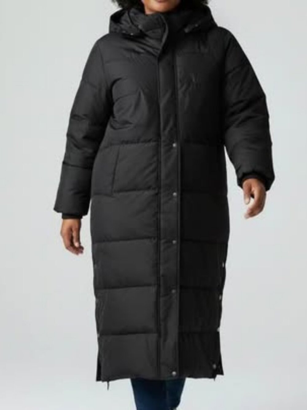 Soft Rebels "Dune" Black Longline Puffer Coat — Size M